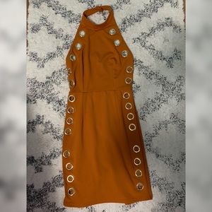Burnt orange mini dress